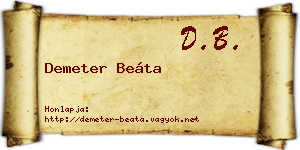 Demeter Beáta névjegykártya