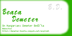 beata demeter business card